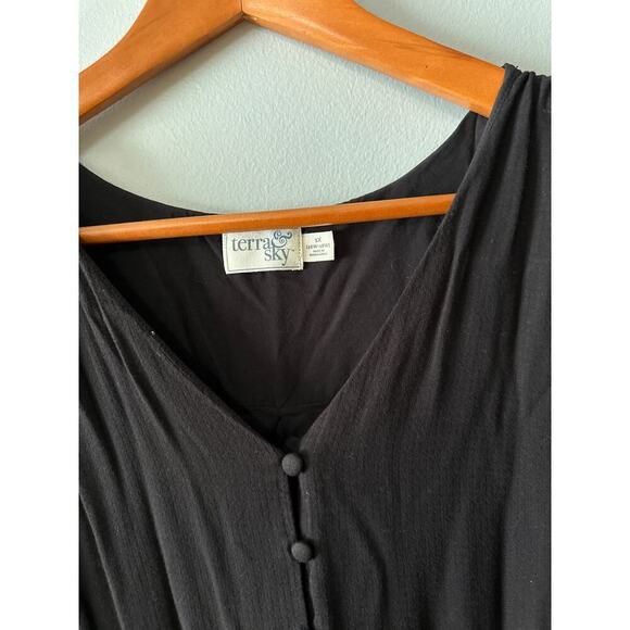 Womens Size 1x Black Terra & Sky Maxi Dress - Picture 2 of 5
